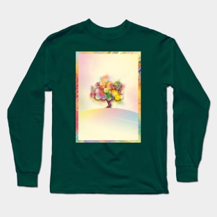 Colorful tree on a hill Long Sleeve T-Shirt